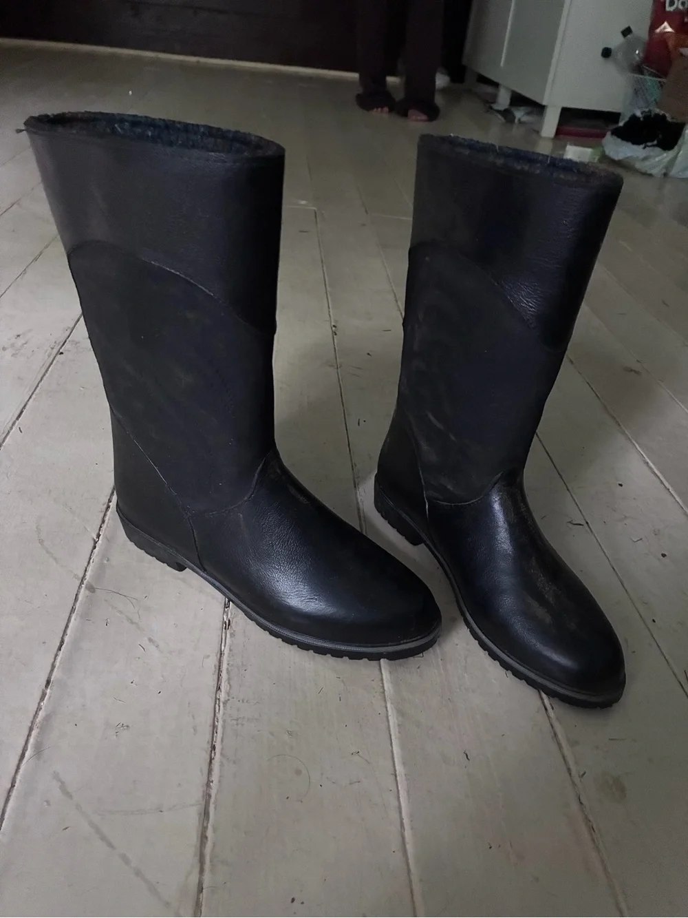 Wool Blanket Lined Rubber Rain Boots Galoshes Waterproof Pull-on Canada Womens 8